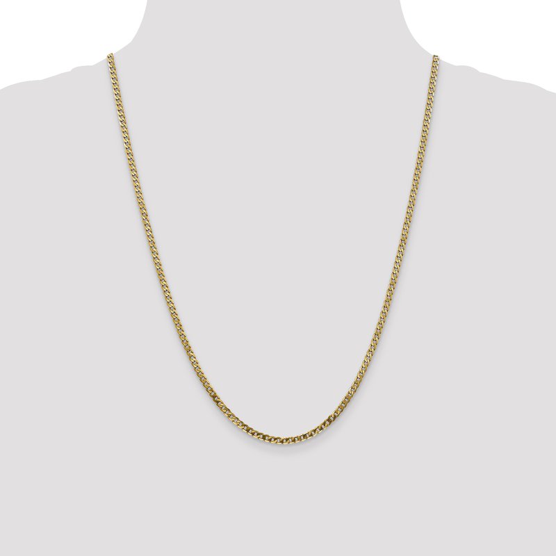 14K 2.9mm Flat Beveled Curb Chain