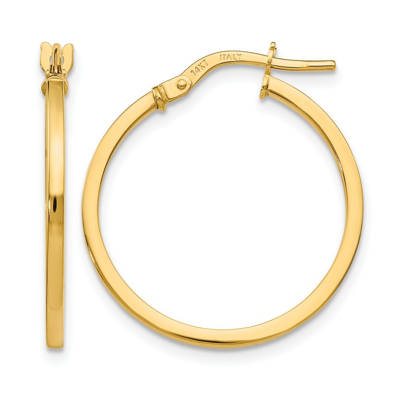 14K Polished Hoop Earrings