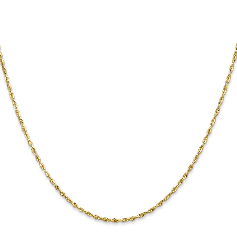 14K 10 inch 1.5mm Ultra Diamond-cut Rope with Lobster Clasp Anklet