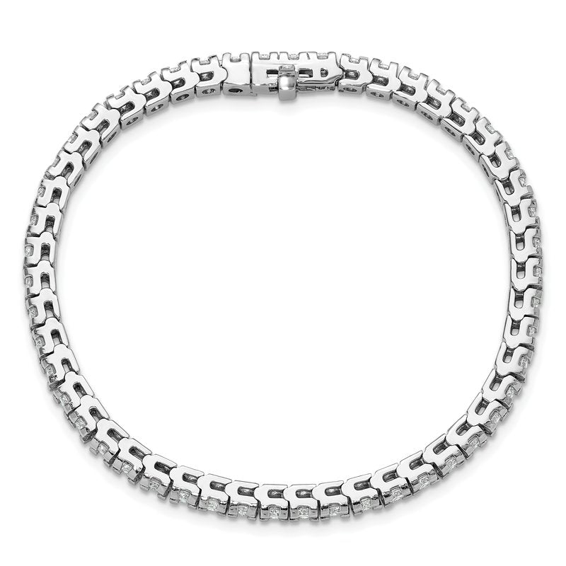 14k White Gold Complete 4.65 carat Round A Diamond 4-prong 7 inch Tennis Bracelet