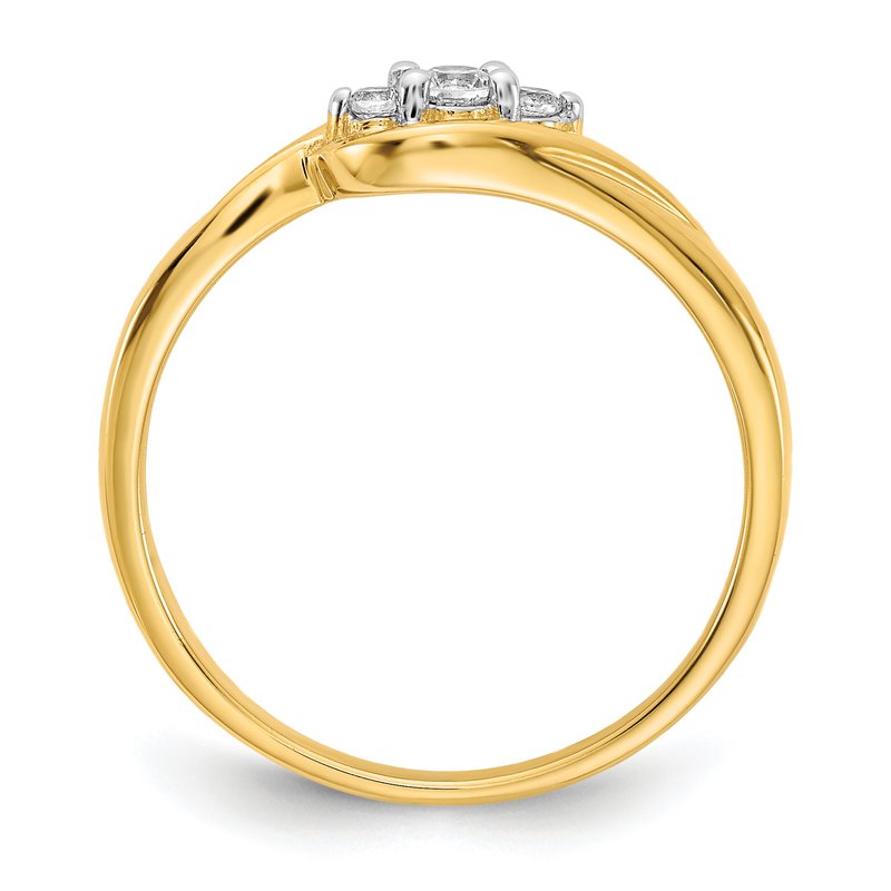 14k White Gold 3-stone Diamond Ring