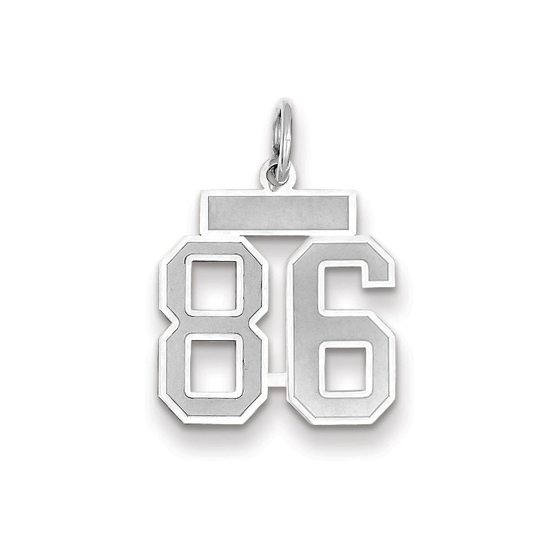 14kw Small Satin Number 86 Charm