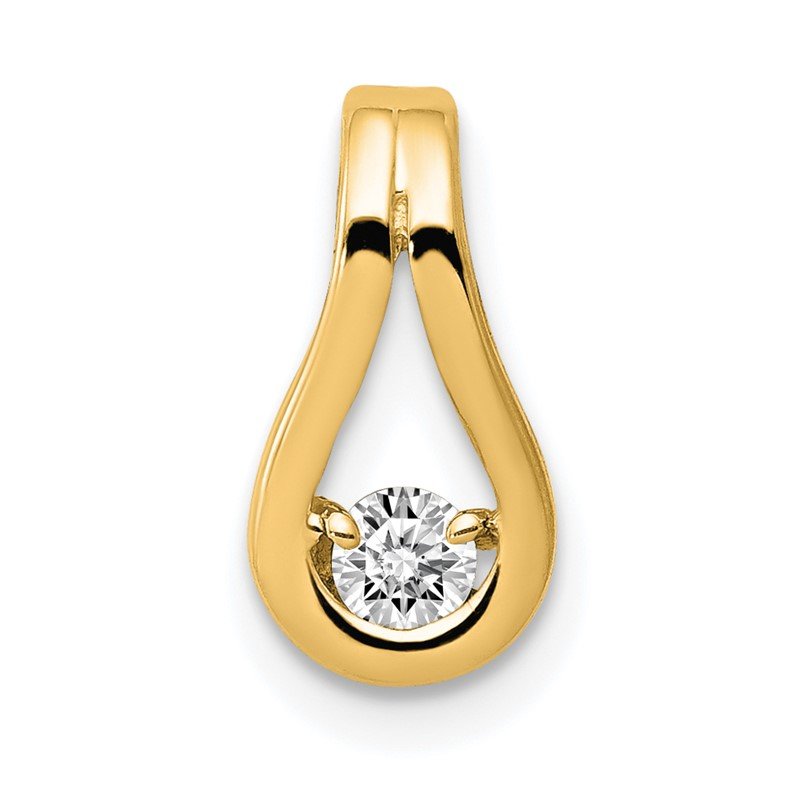 14k Complete 2.8mm A Diamond Teardrop-Shape Slide Fits up to 2mm Regular/6mm Fancy or Reversible Omega