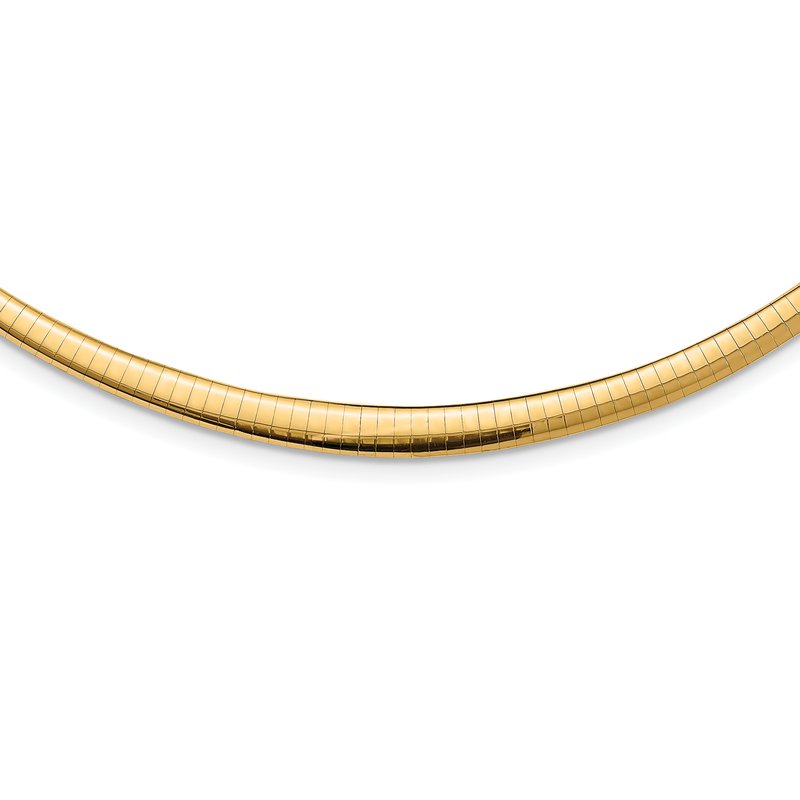 14k with White Rhodium 3.00-6.00mm Graduated Reversible 16 inch Omega Necklace