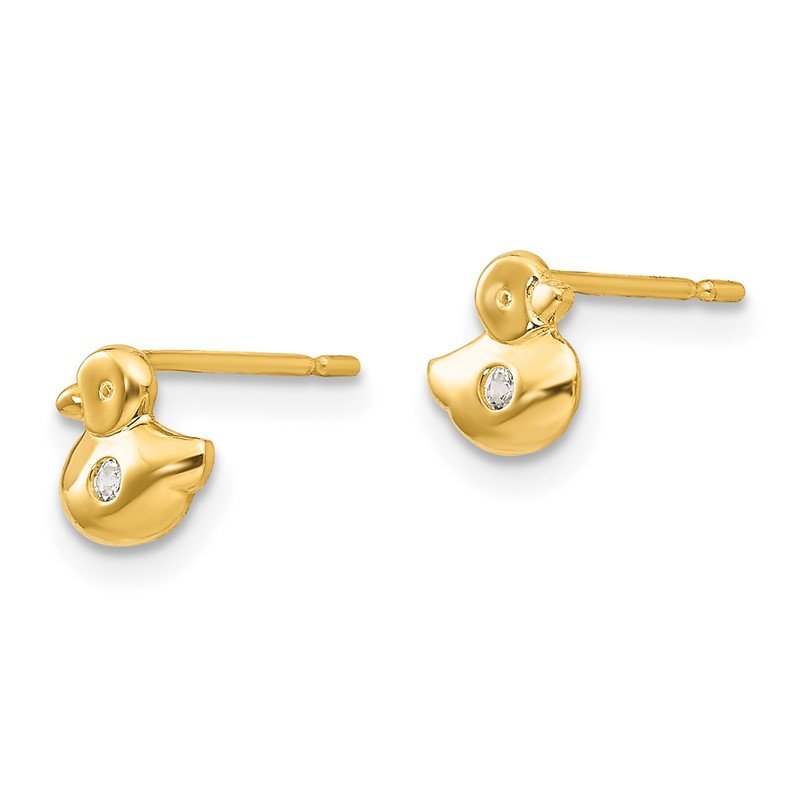 14k Madi K CZ Children's Duck Post Earrings