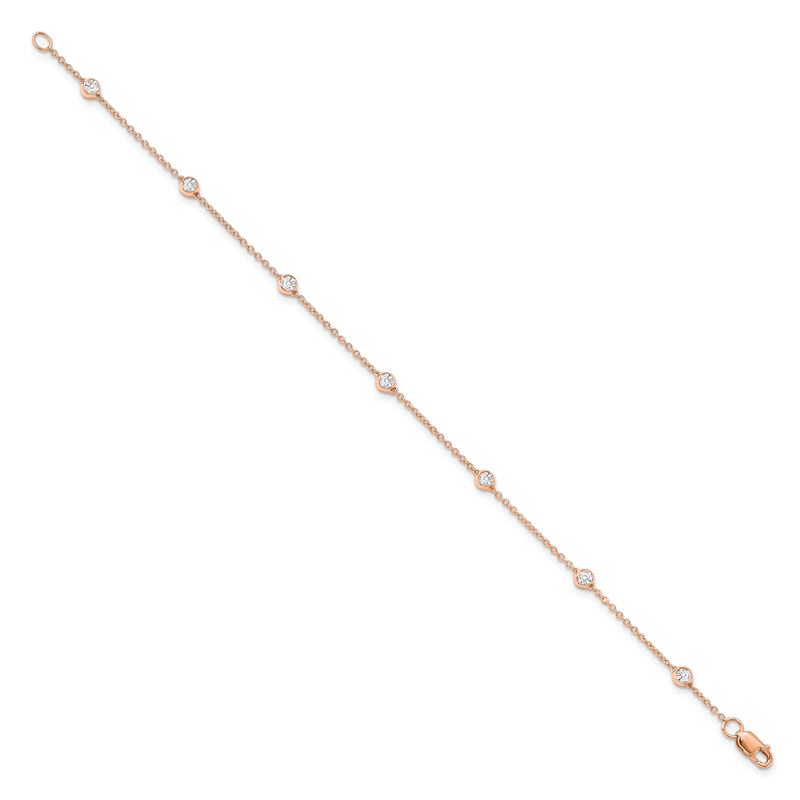 14K Rose Gold 3/8 carat Lab Grown Diamond VS+ F+ Complete 7 Station 7 in Bracelet