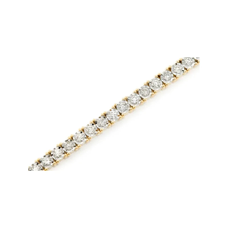 9pt Miracle Set Tennis Bracelet 14K 4.50ctw