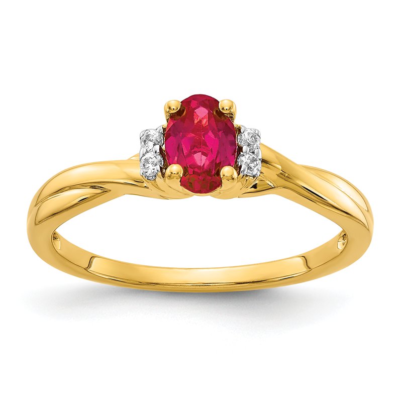 14k Diamond and Oval Emerald Ring