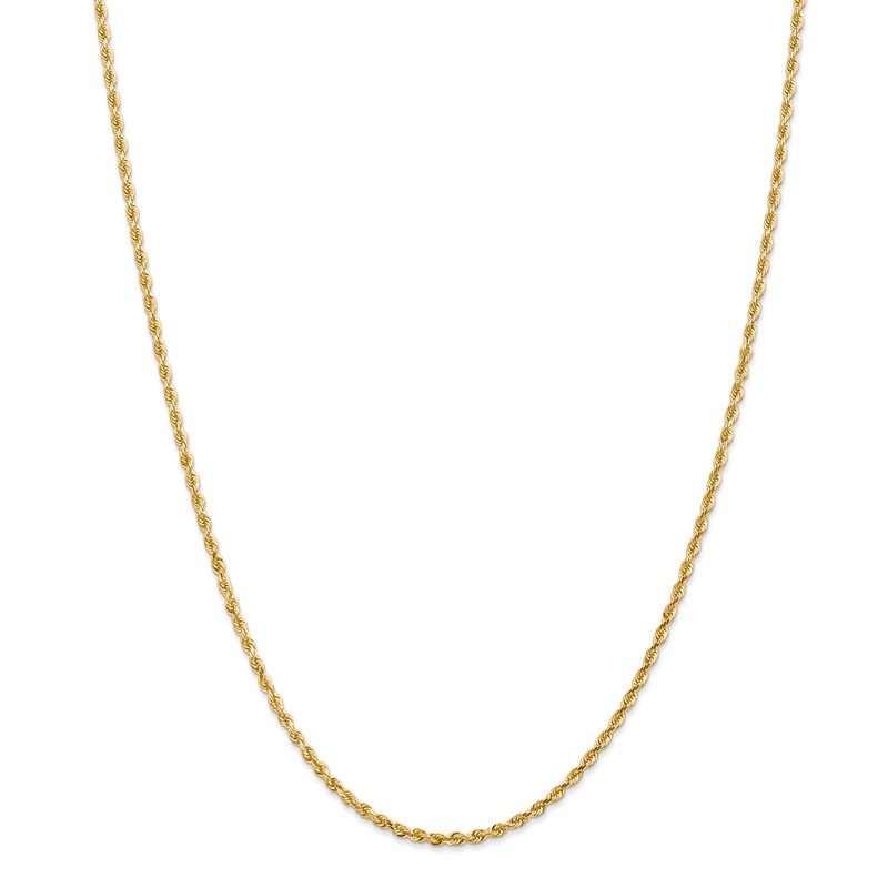14K 10 Inch 2.25mm Diamond-cut Quadruple Rope Lobster Clasp Anklet