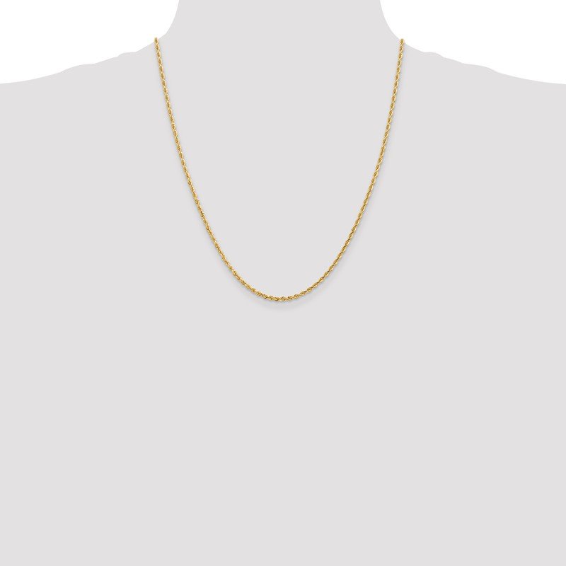 14K 10 Inch 2.25mm Diamond-cut Quadruple Rope Lobster Clasp Anklet