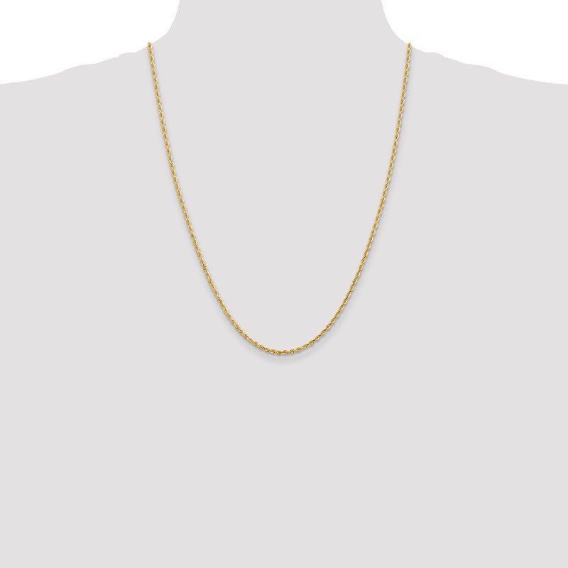 14K 10 Inch 2.25mm Diamond-cut Quadruple Rope Lobster Clasp Anklet
