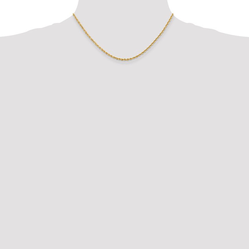 14K 10 Inch 2.25mm Diamond-cut Quadruple Rope Lobster Clasp Anklet