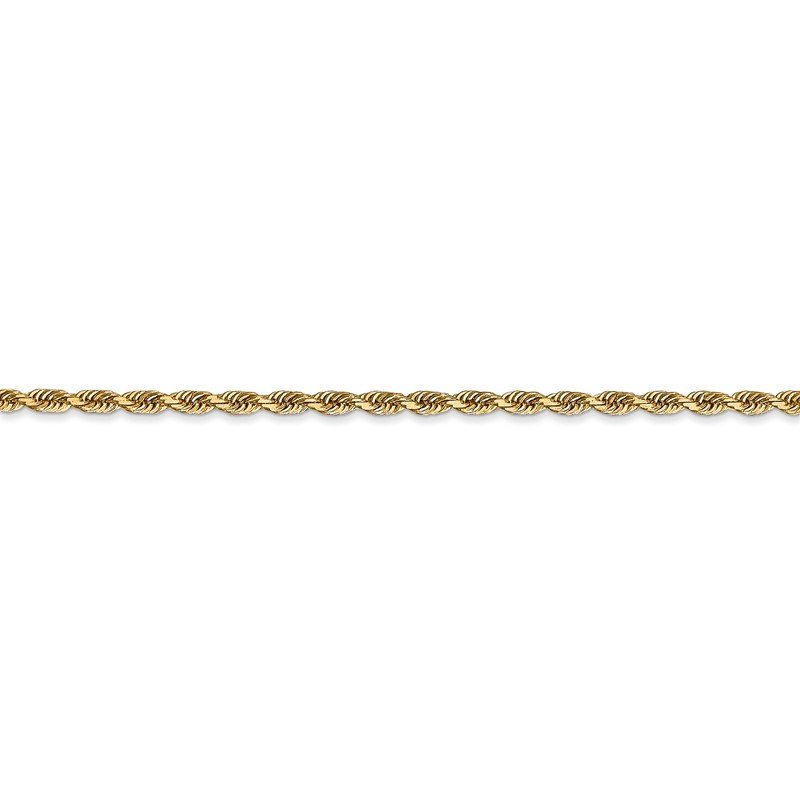 14K 10 Inch 2.25mm Diamond-cut Quadruple Rope Lobster Clasp Anklet