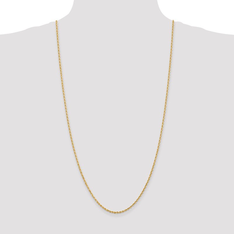 14K 10 Inch 2.25mm Diamond-cut Quadruple Rope Lobster Clasp Anklet