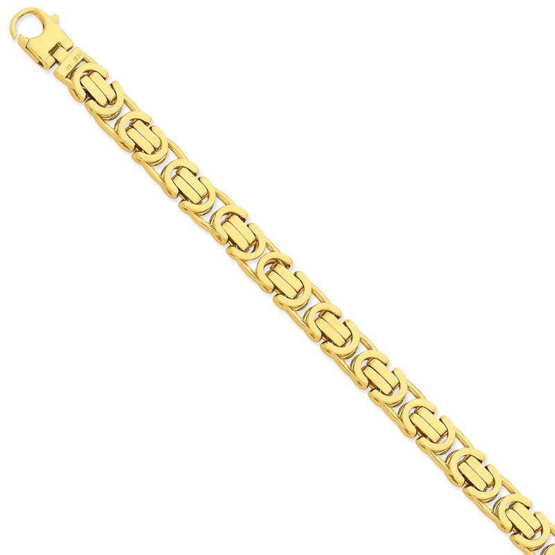 14K 20 inch 10.1mm Hand Polished Byzantine Link with Lobster Clasp Chain