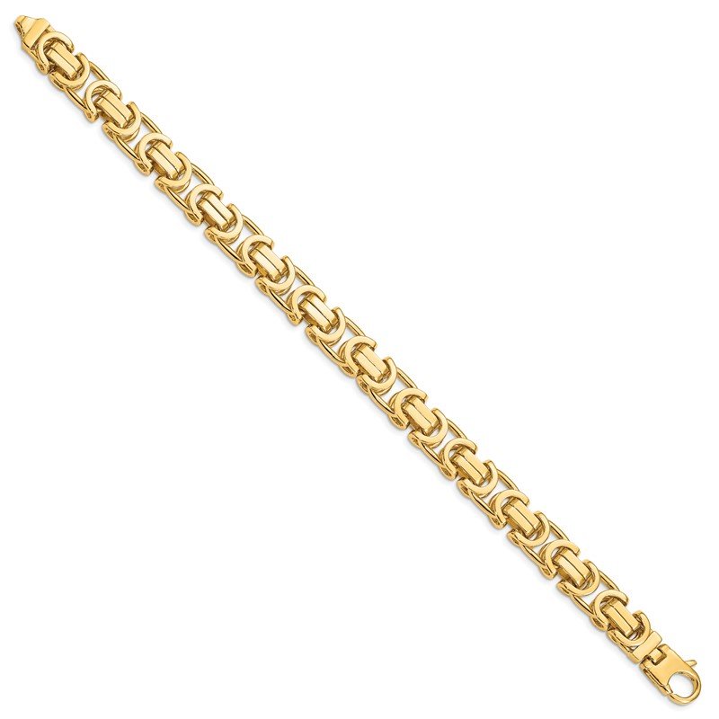 14K 20 inch 10.1mm Hand Polished Byzantine Link with Lobster Clasp Chain