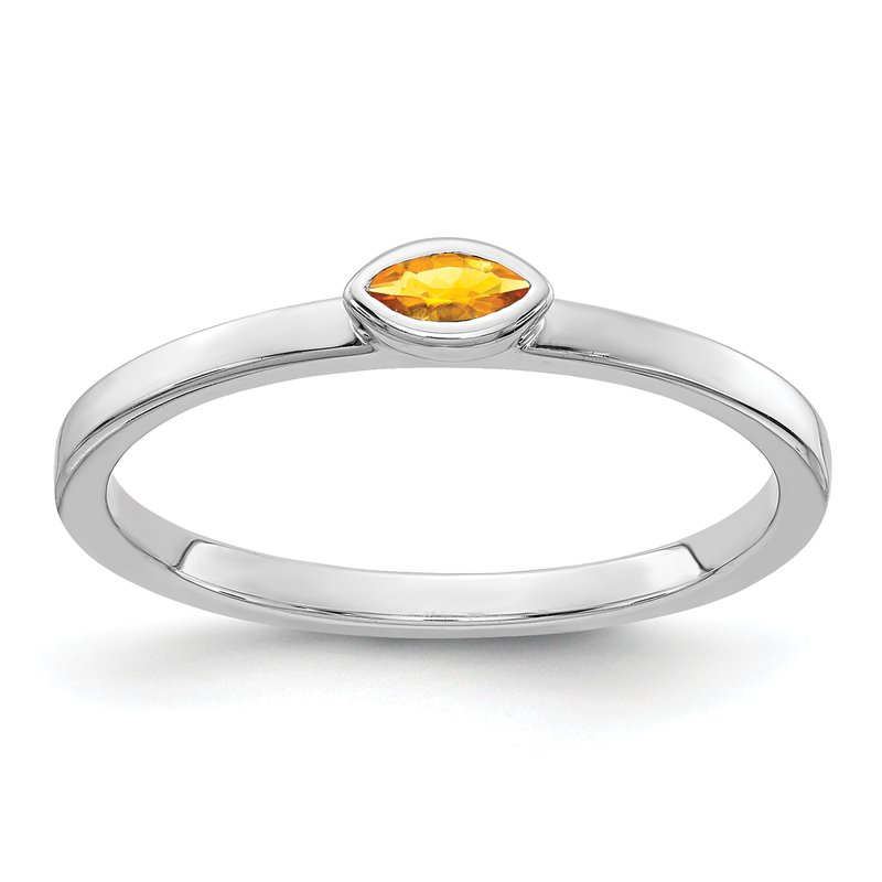 14k White Gold Bezel-set Marquise Amethyst Ring