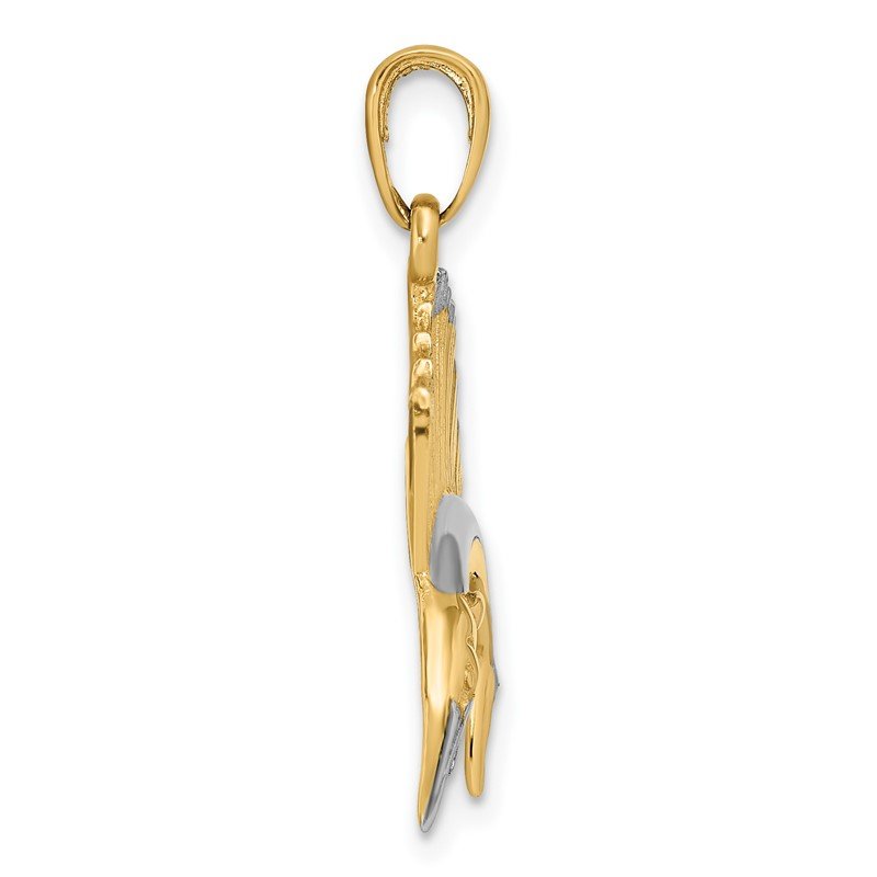 14K and White Rhodium Sailfish Pendant