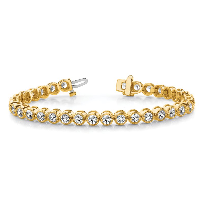 14k Complete 2.13 carat Round A Diamond 2-prong 7 inch Tennis Bracelet