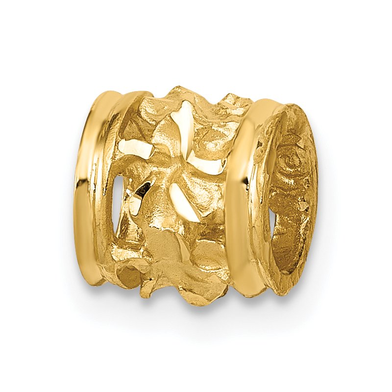 14k Diamond-cut Mini Plumeria Barrel Slide