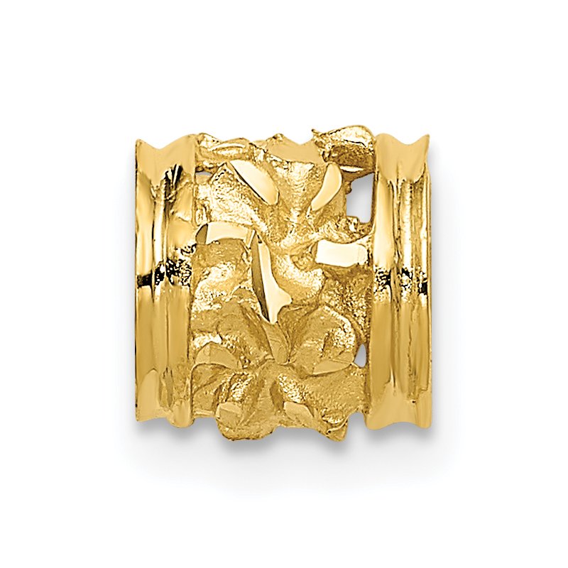 14k Diamond-cut Mini Plumeria Barrel Slide
