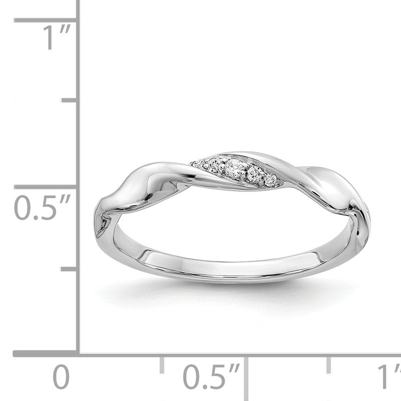 14k White Gold Diamond Fancy Twist Ring