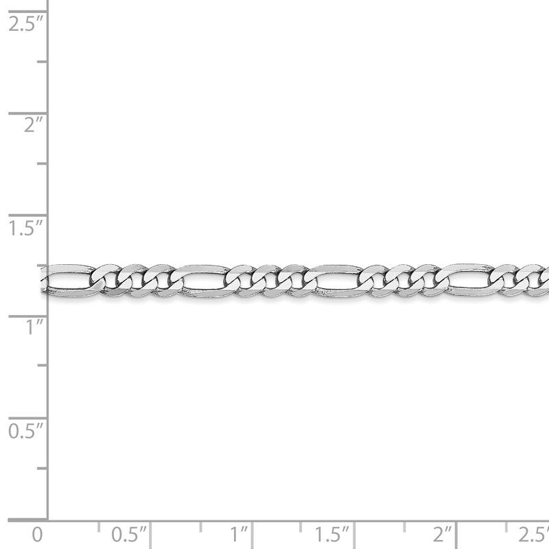14K White Gold 26 inch 4mm Flat Figaro with Lobster Clasp Chain