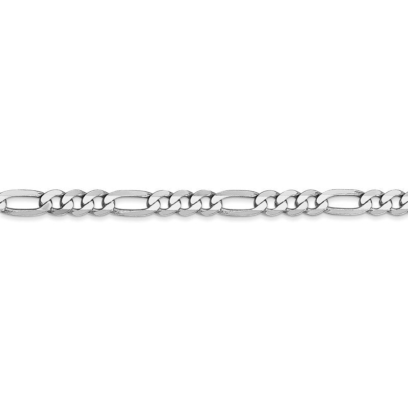 14K White Gold 26 inch 4mm Flat Figaro with Lobster Clasp Chain
