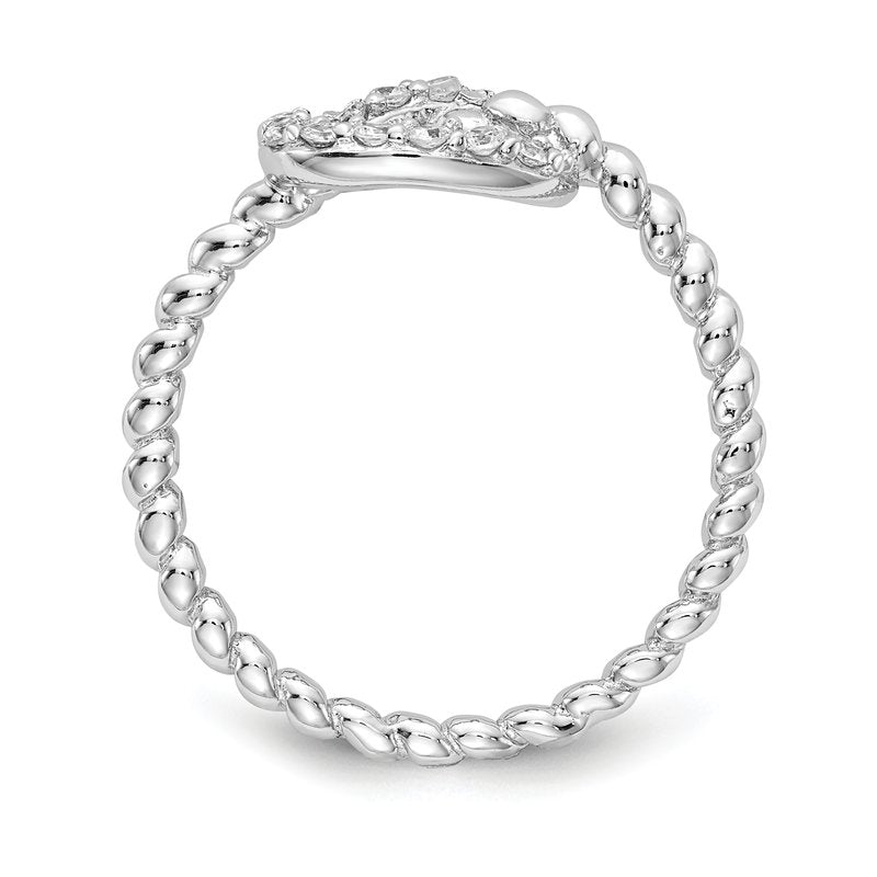 Sterling Silver Rhodium-plated Brilliant-cut CZ Knot Ring