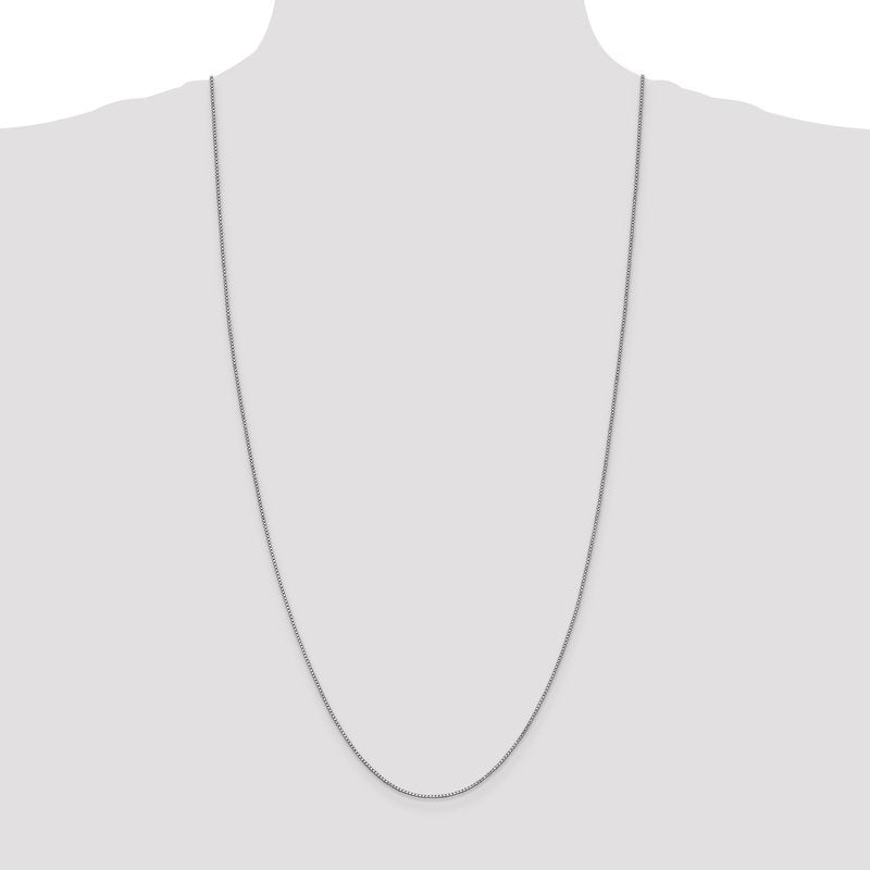 14K White Gold 14 inch 1mm Box with Lobster Clasp Chain