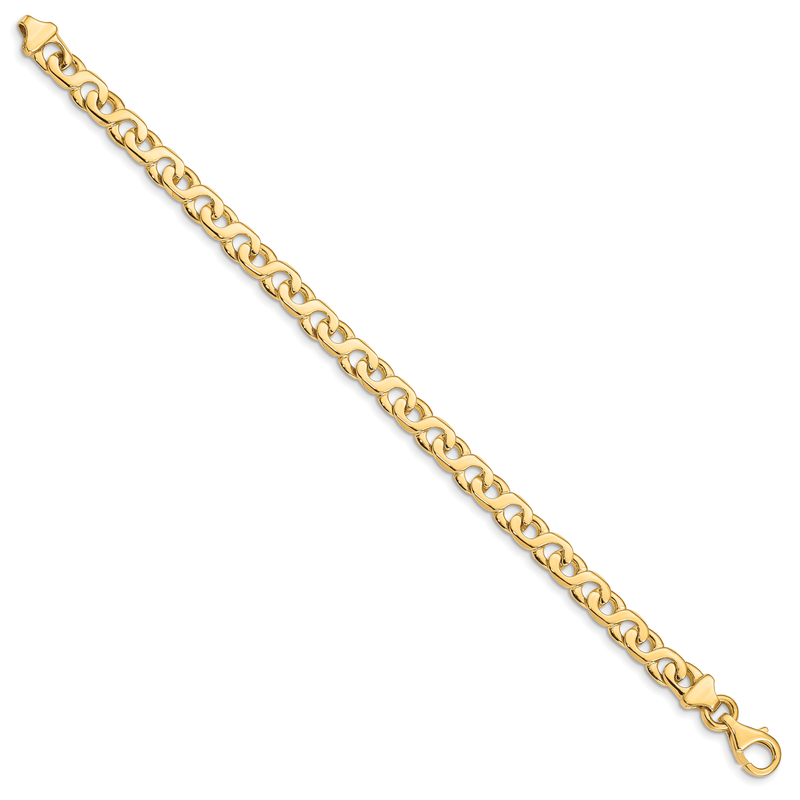 14K 18 inch 6.2mm Hand Polished Fancy Link with Fancy Lobster Clasp Chain