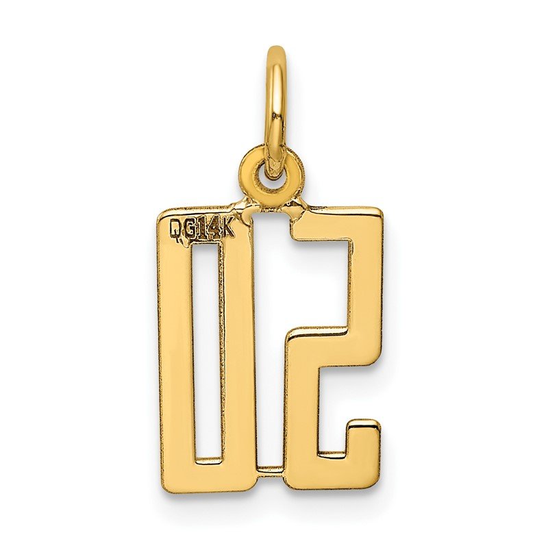 14k Small Elongated Number 50 Charm