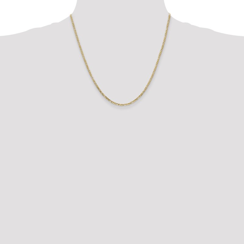 14K 26 inch 2.25mm Flat Figaro with Lobster Clasp Chain