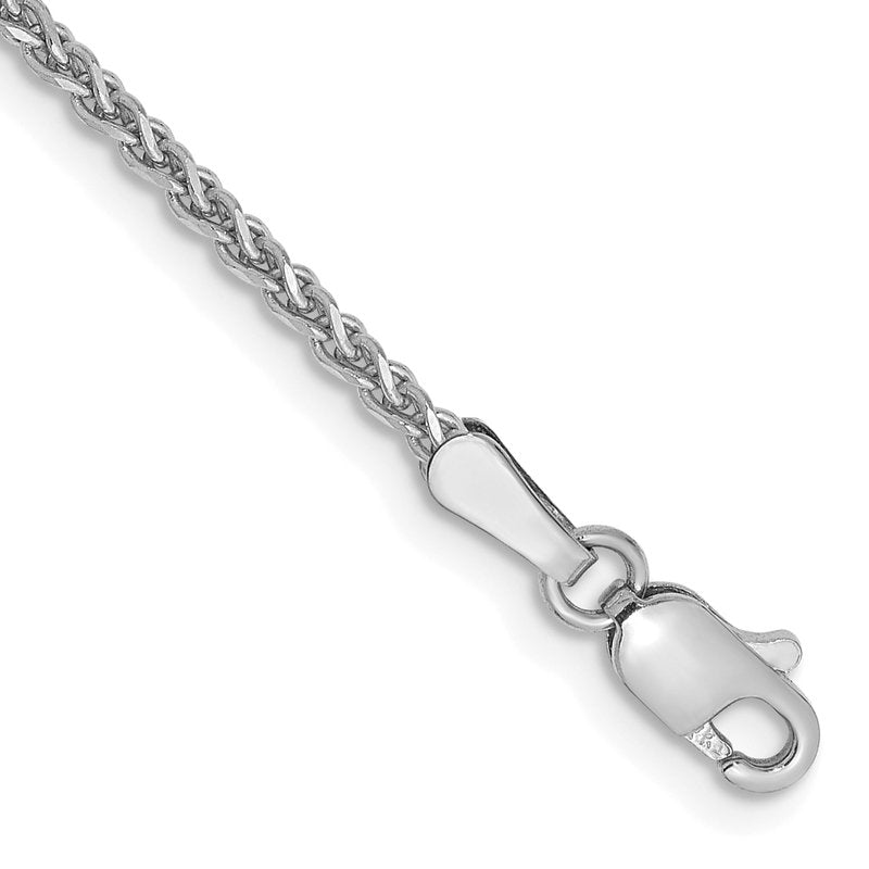 14K White Gold 14 inch 1.7mm Diamond-cut Spiga with Lobster Clasp Chain