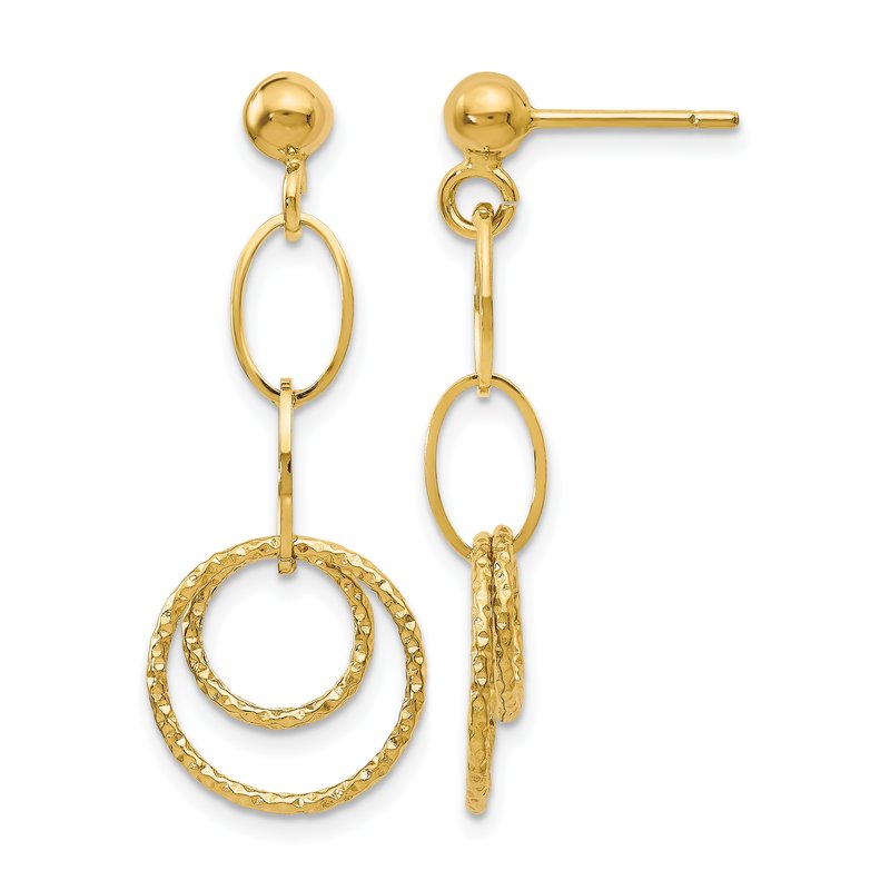 10K Post Dangle Earrings