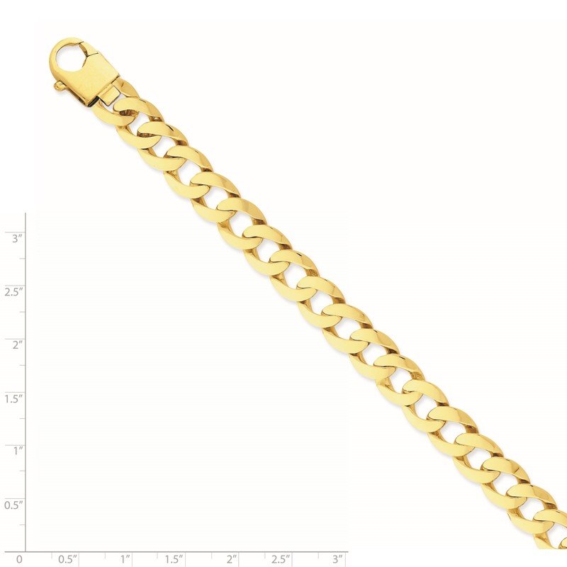 14K 20 inch 11mm Hand Polished Fancy Link with Fancy Lobster Clasp Chain