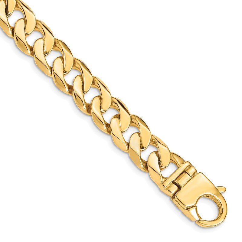 14K 20 inch 11mm Hand Polished Fancy Link with Fancy Lobster Clasp Chain