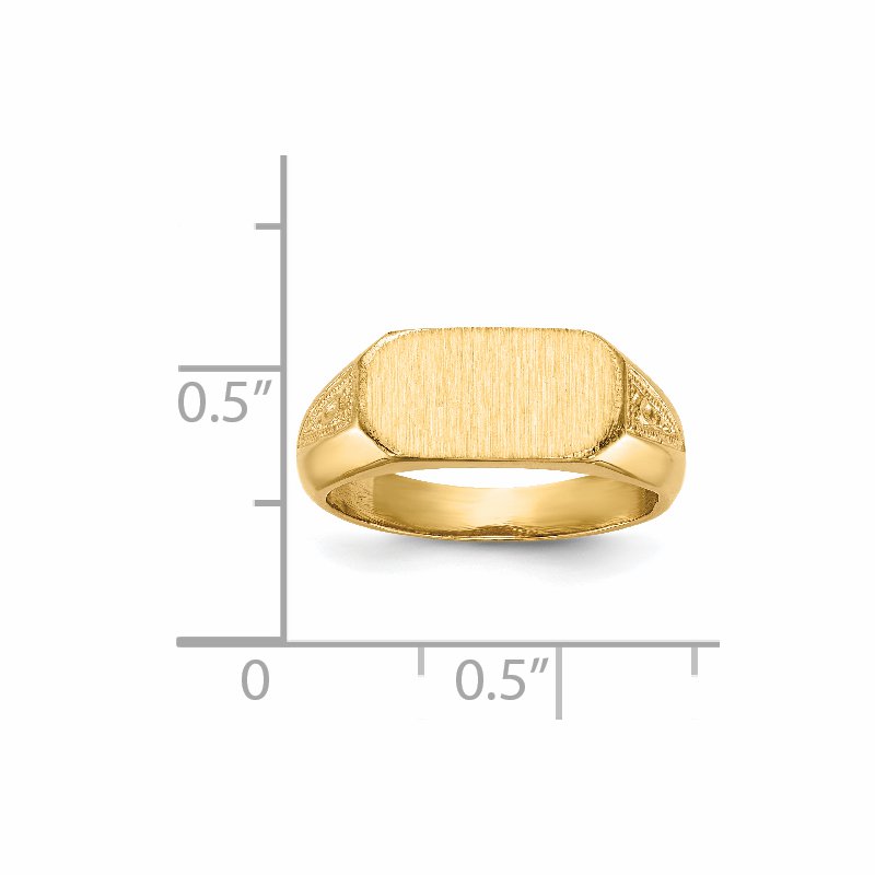 14k 12.5x6.0mm Closed Back Signet Ring