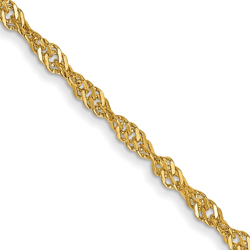 14K 10 inch 1.40mm Singapore with Spring Ring Clasp Anklet
