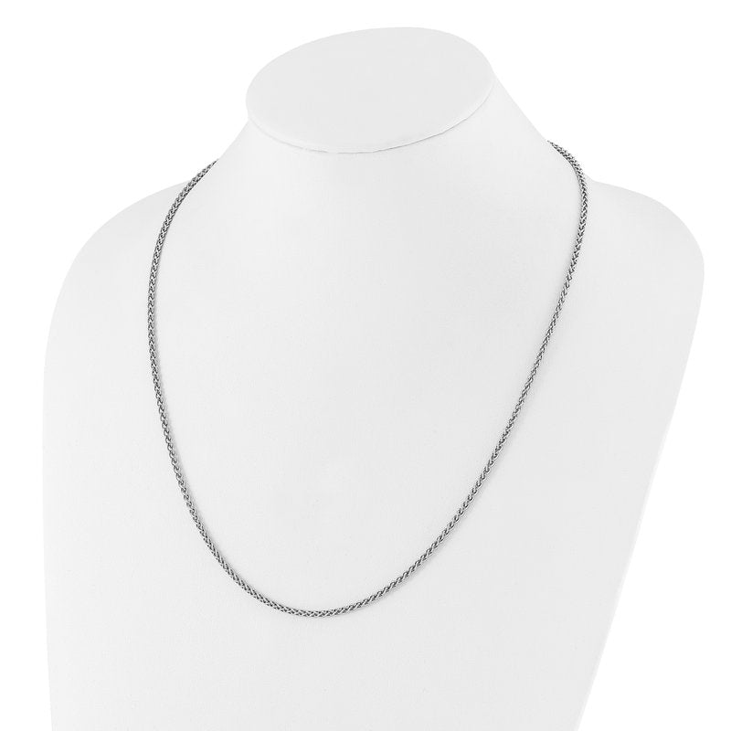 Sterling Silver RH-plated Adjustable 2.5mm Spiga Chain
