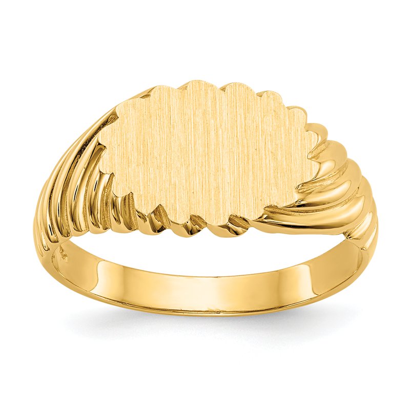 14k 10.0x7.5mm Open Back Signet Ring
