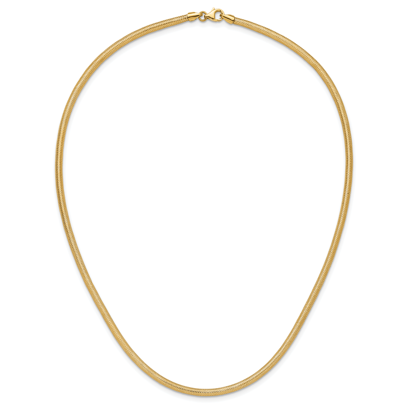 14K 4mm Woven Stretch Mesh 17.5 inch Necklace