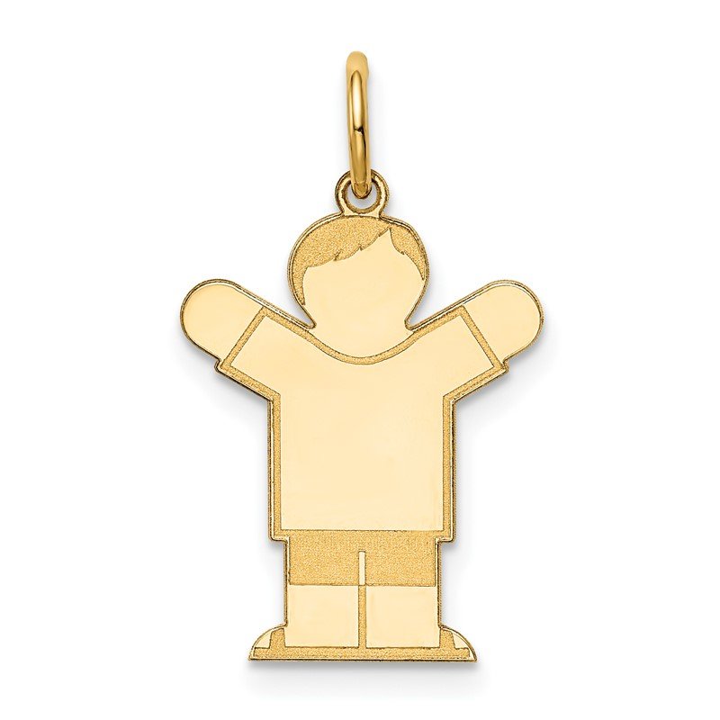 14k The Kids Small Boy with Haircut Engravable Love Charm