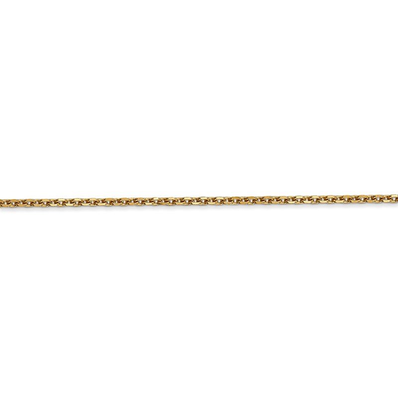 14K 26 inch 1.65mm Solid Diamond-cut Cable with Lobster Clasp Chain