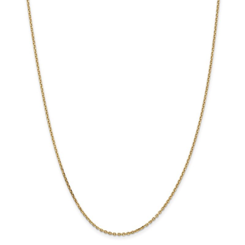 14K 26 inch 1.65mm Solid Diamond-cut Cable with Lobster Clasp Chain