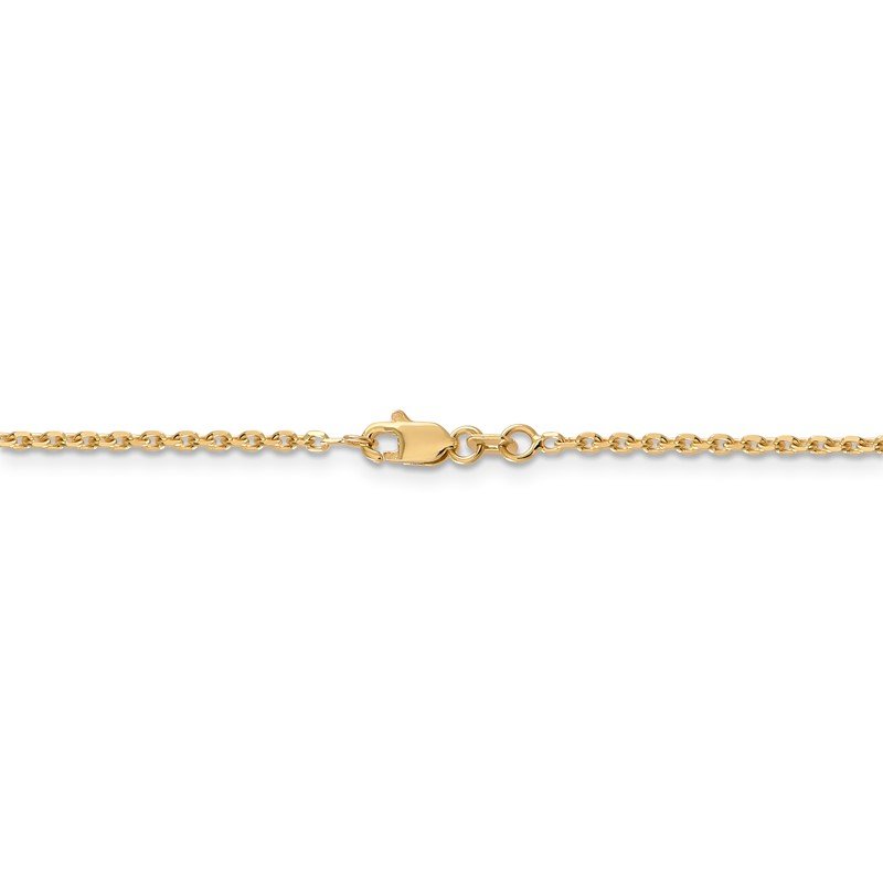 14K 26 inch 1.65mm Solid Diamond-cut Cable with Lobster Clasp Chain