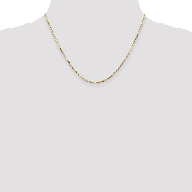 14K 26 inch 1.65mm Solid Diamond-cut Cable with Lobster Clasp Chain