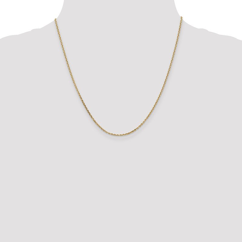 14K 26 inch 1.65mm Solid Diamond-cut Cable with Lobster Clasp Chain