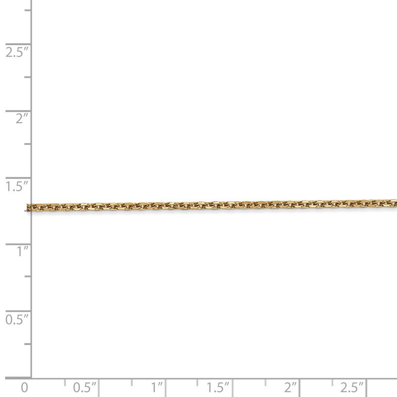 14K 26 inch 1.65mm Solid Diamond-cut Cable with Lobster Clasp Chain