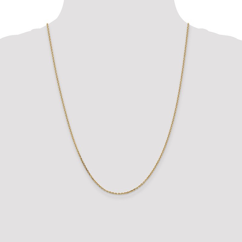 14K 26 inch 1.65mm Solid Diamond-cut Cable with Lobster Clasp Chain
